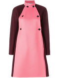 Valentino Color-Blocked Wool-Blend Coat — Pink