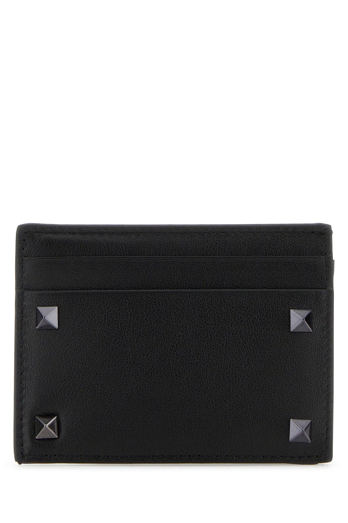 Valentino Garavani Pyramid Stud-Embellished Wallet — Black
