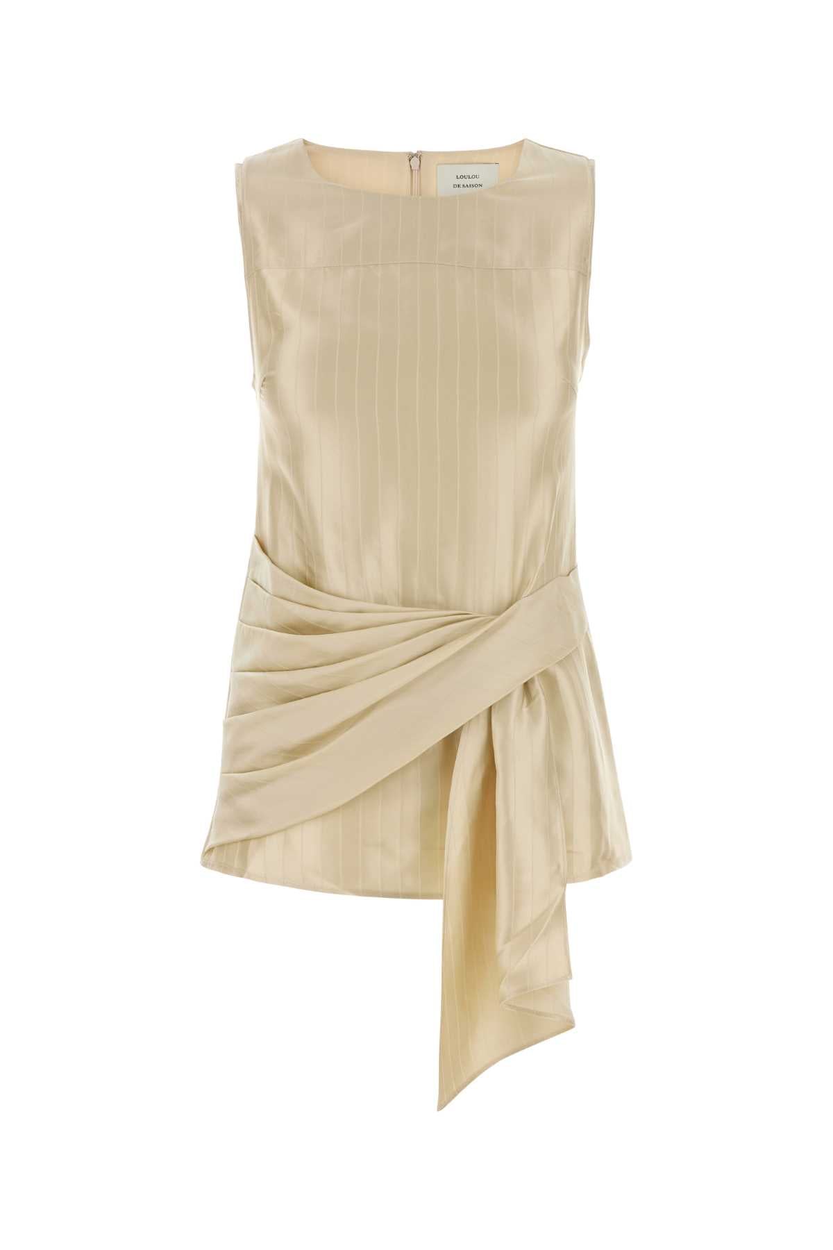 Loulou De Saison Draped Blouse — Beige