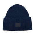 Acne Studios C40448-AHE Ribbed Wool with Logo Patch Beanie — Navy