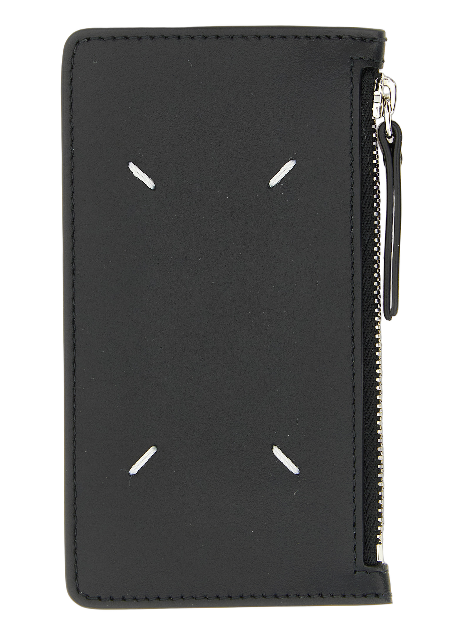 Maison Margiela Four Stitches Black Calfskin Card Case — Black