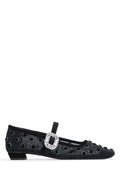 Roger Vivier Crystal-Buckle Mesh Mary-Jane Heel — Black