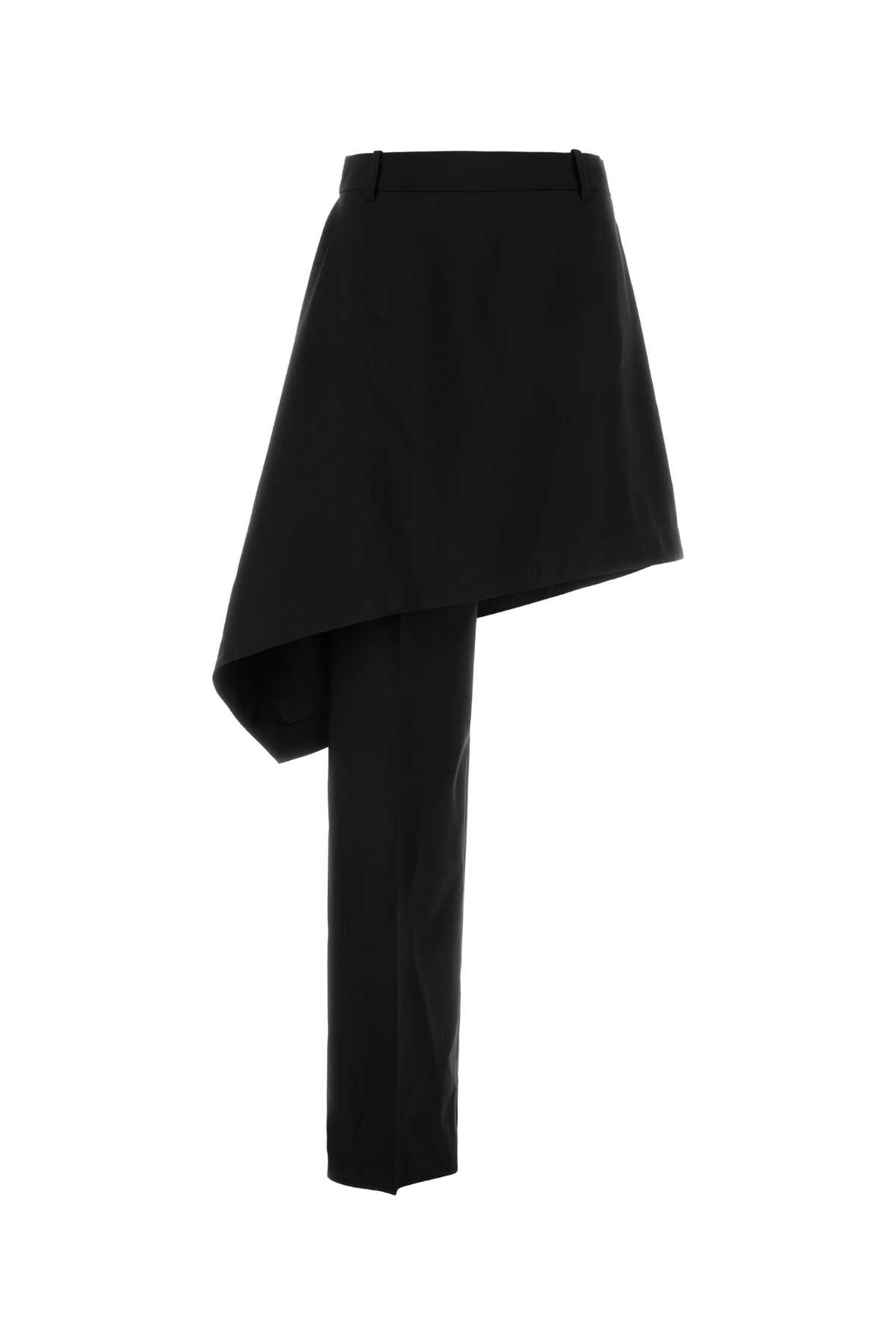 Bottega Veneta Wool Asymmetric Skirt — Black
