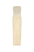 Toteme Strapless Fil Coupé Dress — Beige