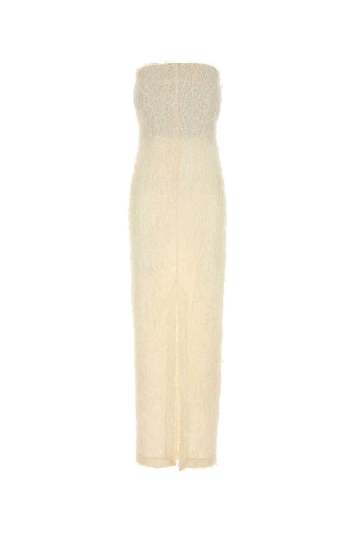 Toteme Strapless Fil Coupé Dress — Beige