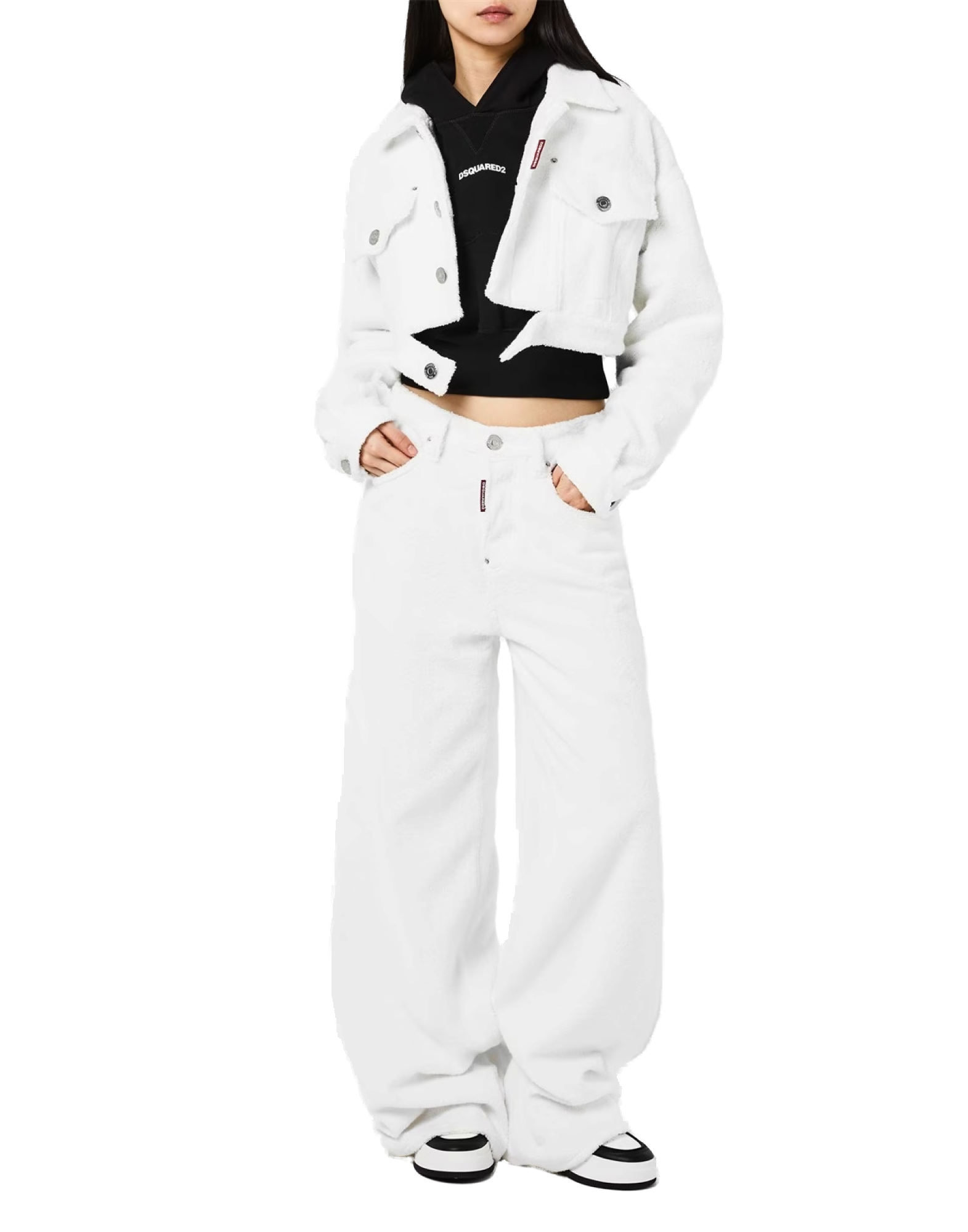Dsquared2 Cropped Towel Jacket — White