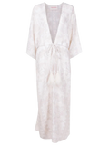 Valentino Geometric-Print Silk Beach Cover-Up — Beige