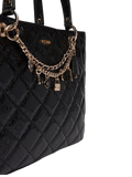 Guess Quilted Polyurethane Tote Bag — Black