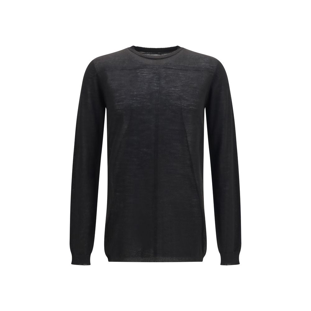 Rick Owens Merino Wool Fine-Knit Sweater — Black