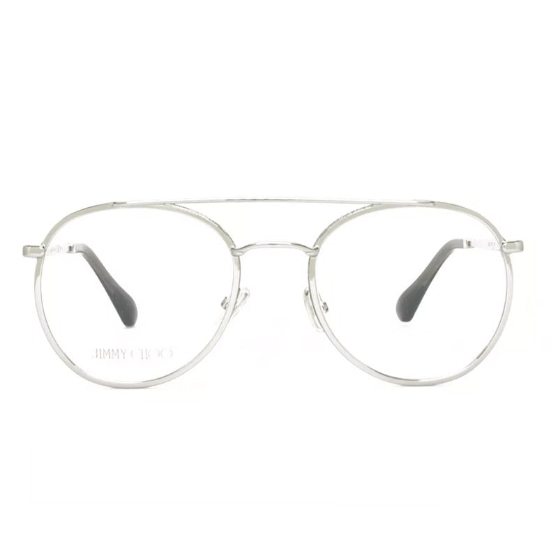 Jimmy Choo JC230080700 Round Metal-Frame Eyeglasses — Clear