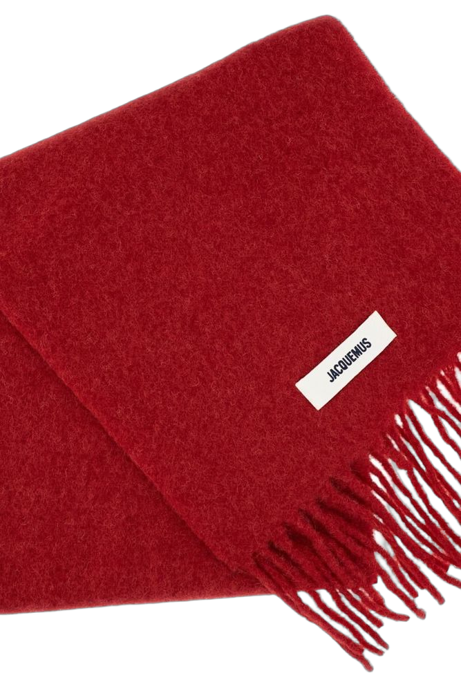 Jacquemus Alpaca, Mohair & Virgin Wool Blend Scarf — Red