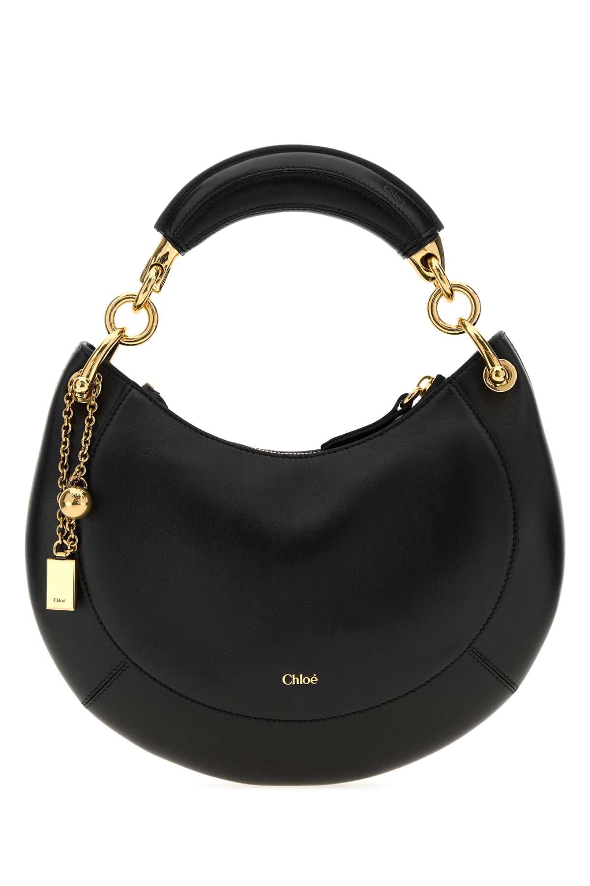 Chloé Leather Hobo Shoulder Bag — Black
