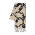 Acne Studios Chain-Link Wool Jacquard Scarf — Beige