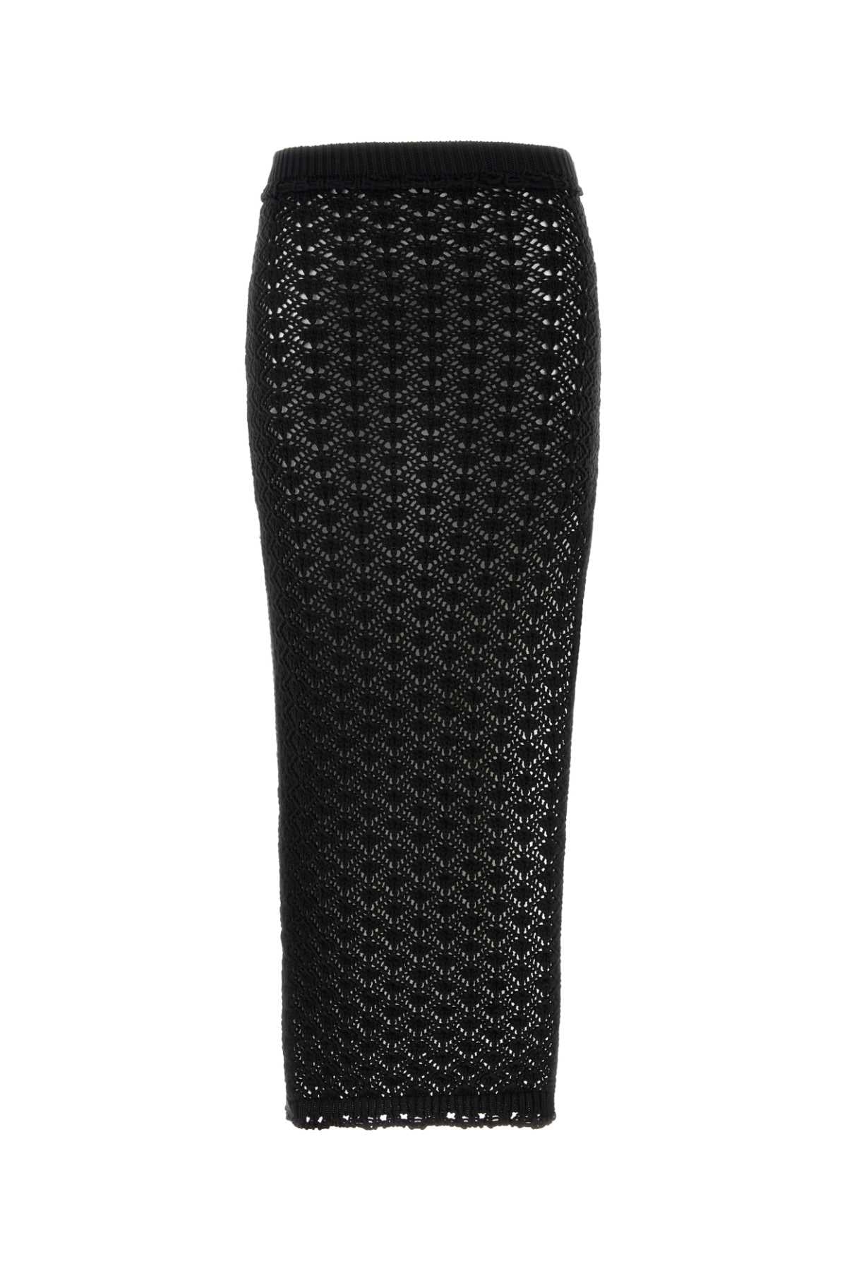 Blumarine Openwork Knit Skirt — Black