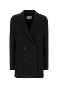 Maison Margiela Double-Breasted Wool Blazer — Black