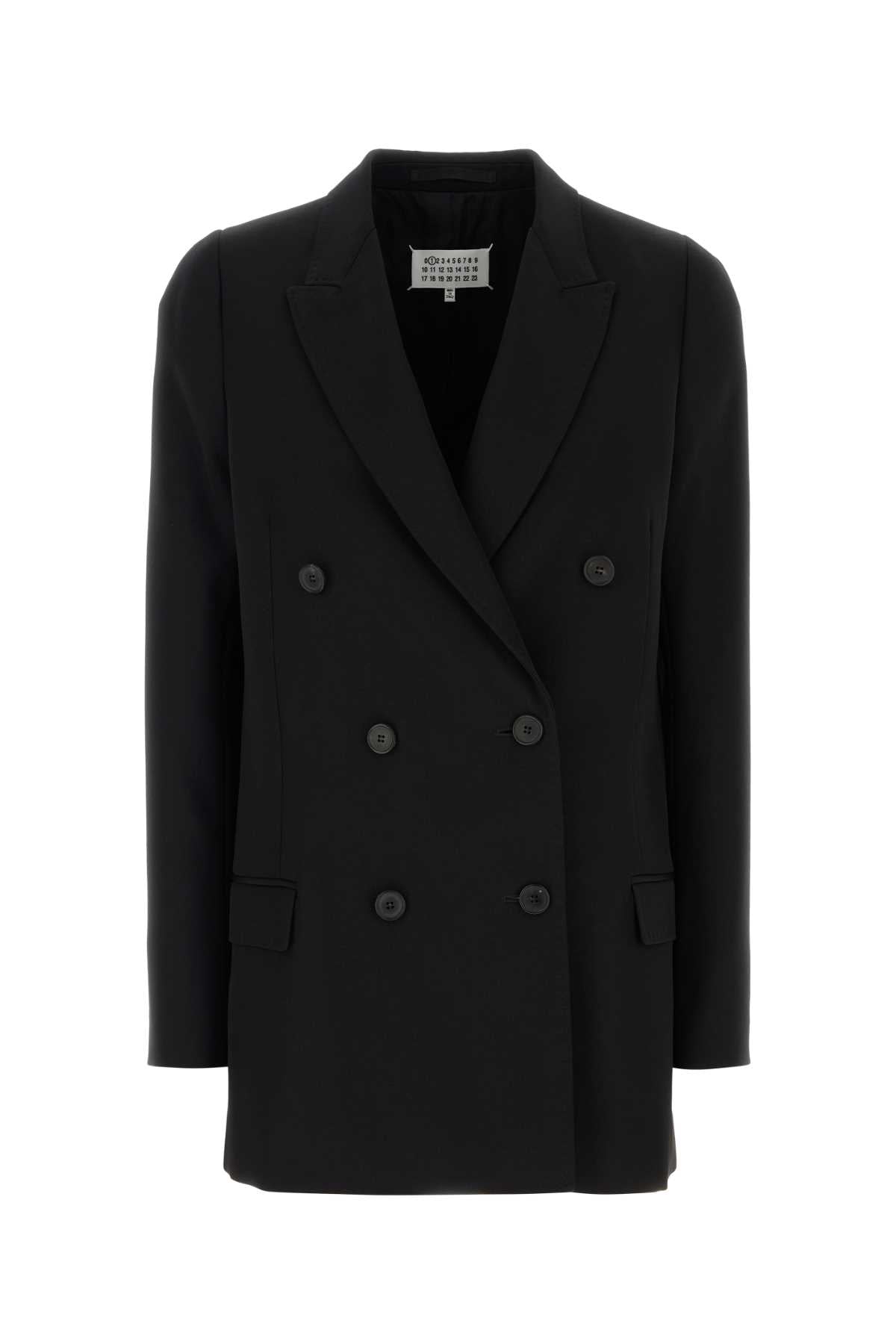 Maison Margiela Double-Breasted Wool Blazer — Black