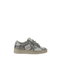Golden Goose Sequin-Embellished Leather Sneaker — Gray