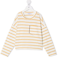 Brunello Cucinelli Striped Cotton T-Shirt — Ivory
