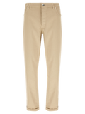 Brunello Cucinelli Tapered Cotton Trousers — Beige