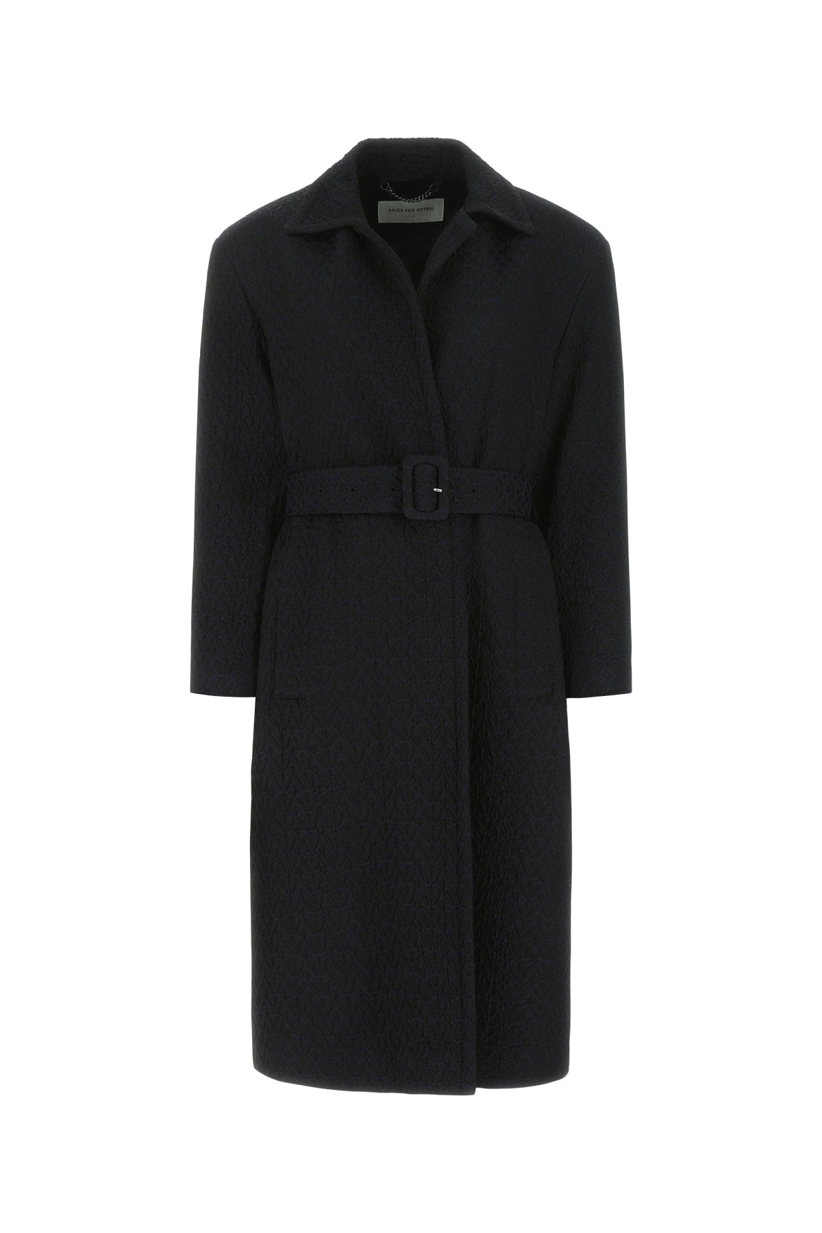 Dries Van Noten Wool Belted Coat — Black