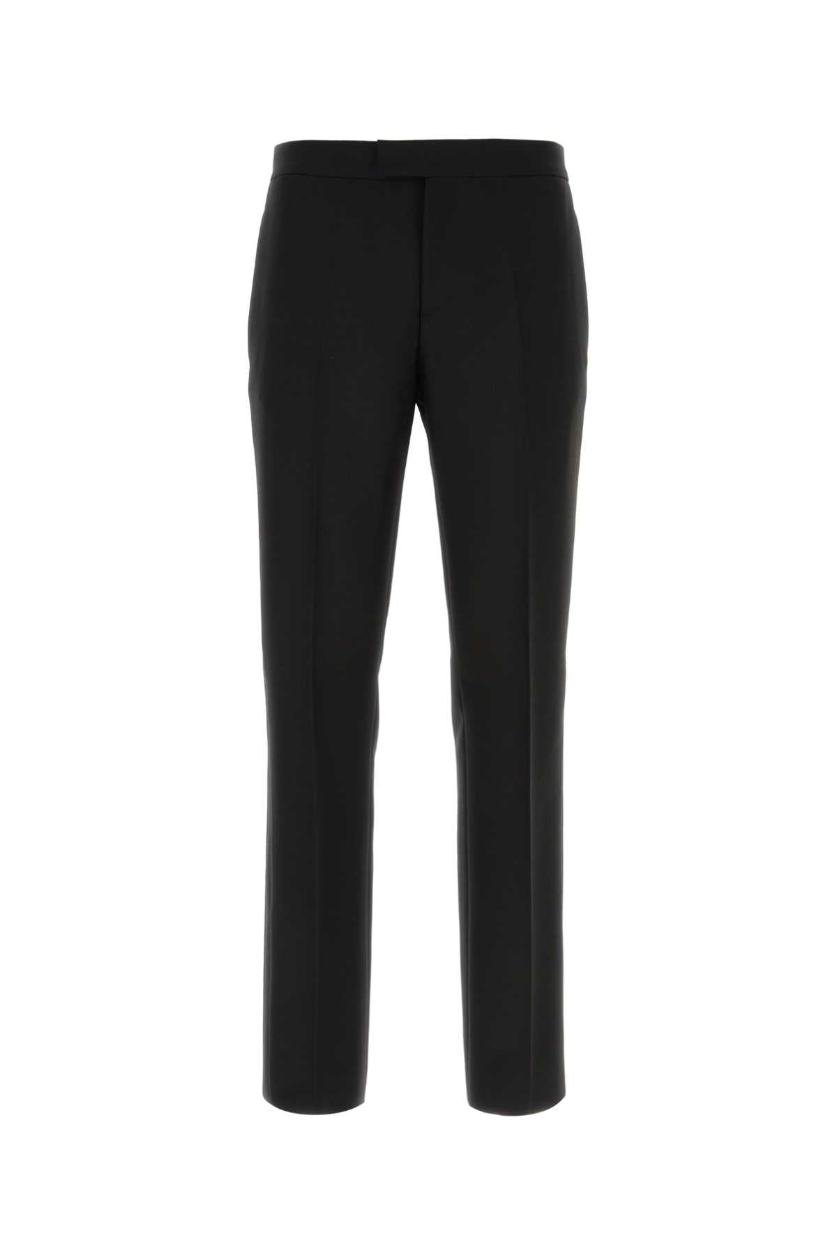Versace Wool-Mohair Trousers — Black