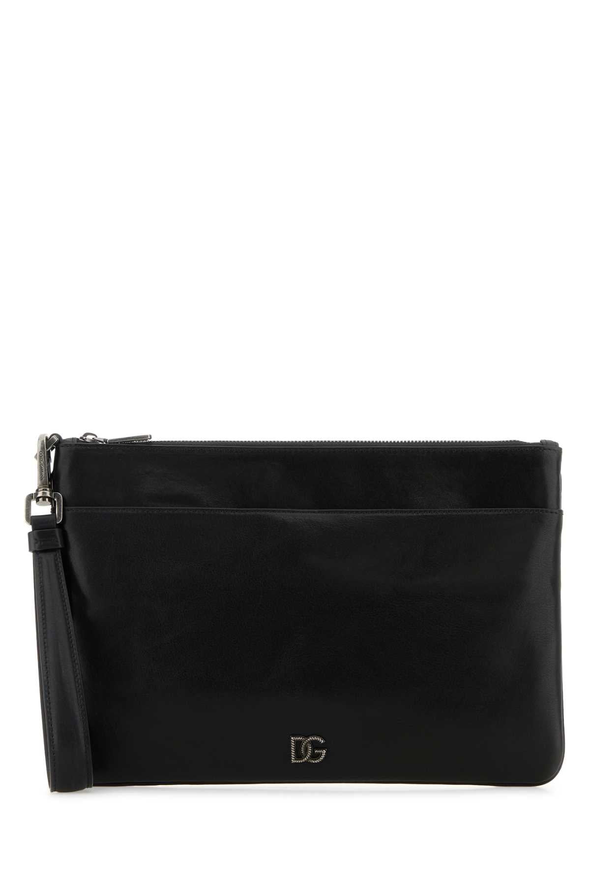 Dolce & Gabbana Calf Leather Clutch — Black