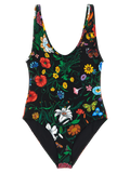 Gucci Flora One-Piece Swimsuit — Black