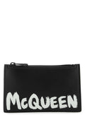 Alexander McQueen Logo-Printed Leather Wallet — Black