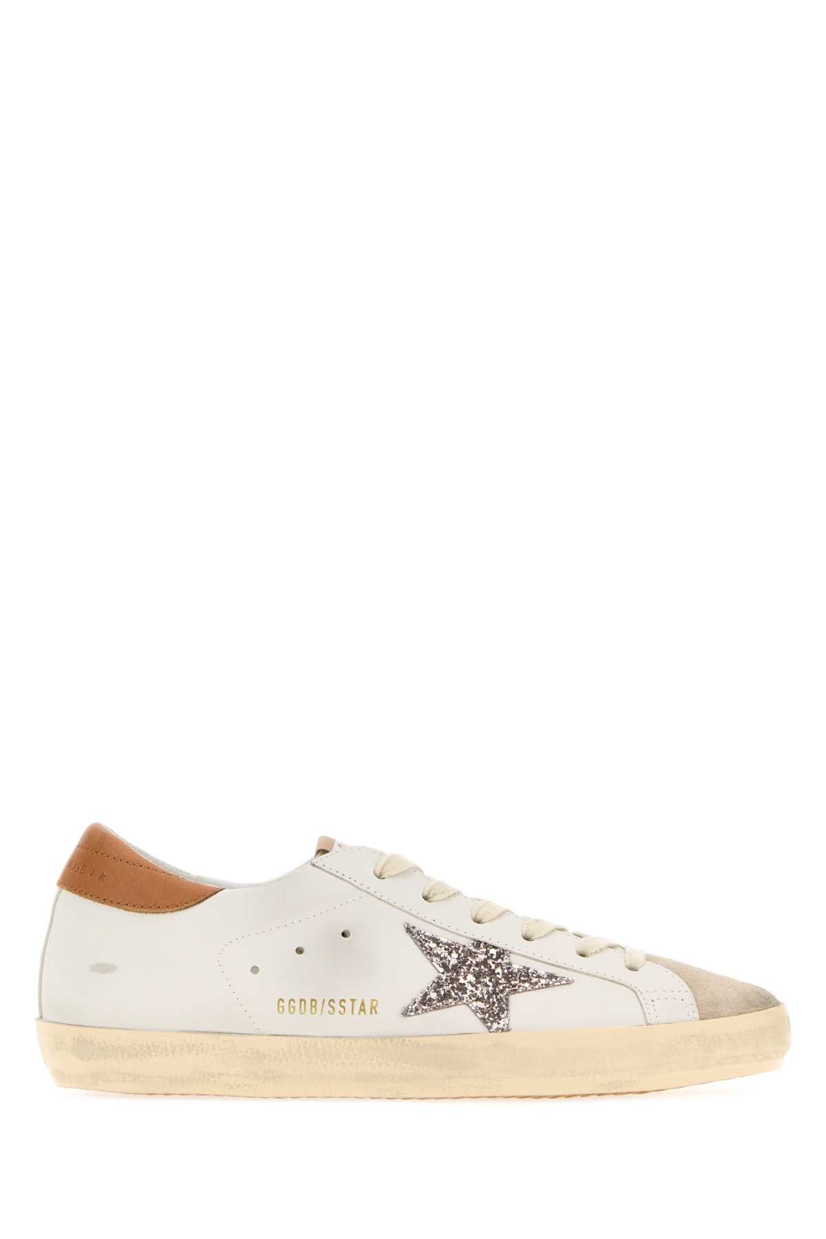 Golden Goose Deluxe Brand Glitter Star Sneaker — Beige