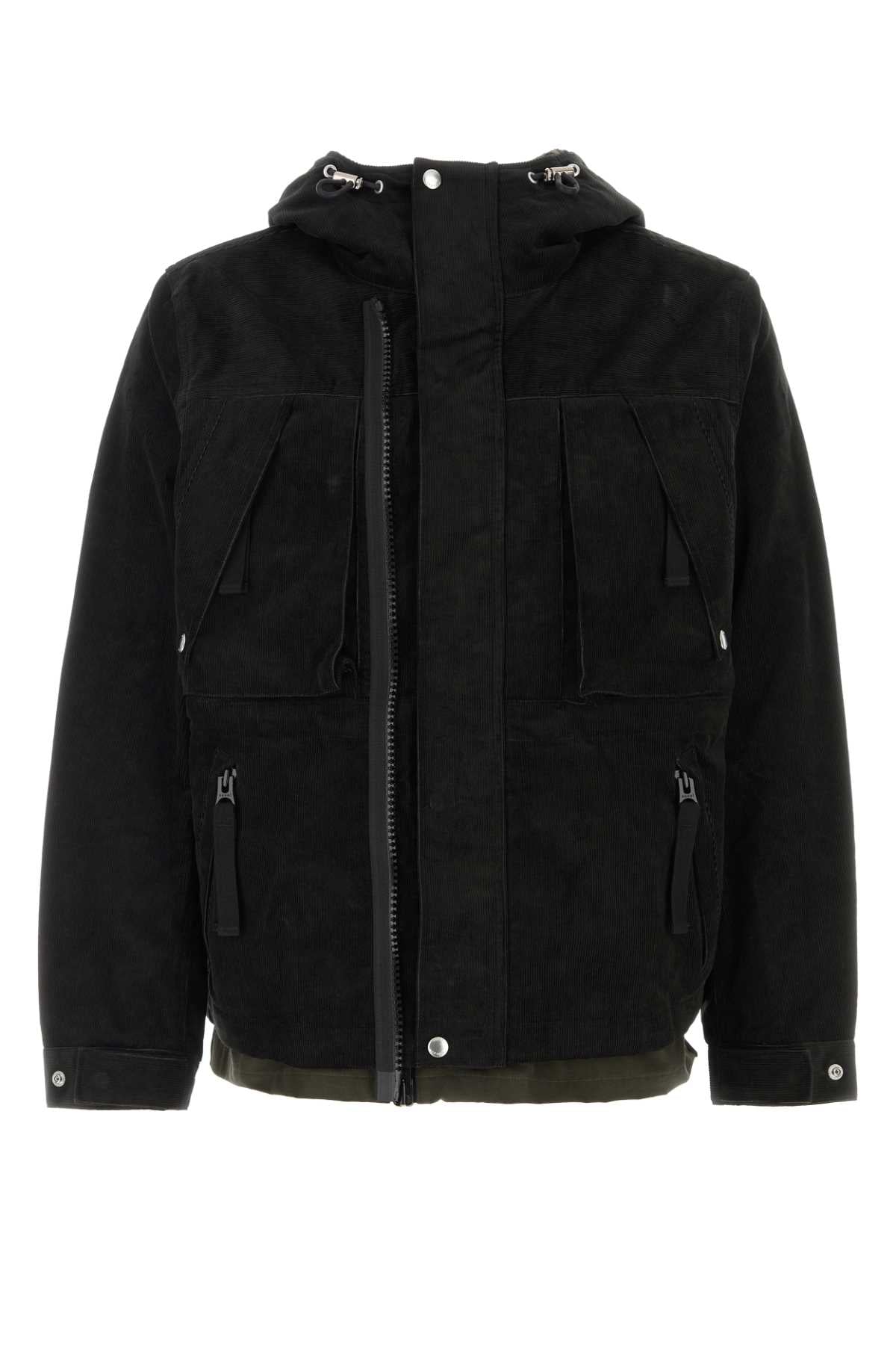 Sacai Corduroy Hooded Jacket — Black