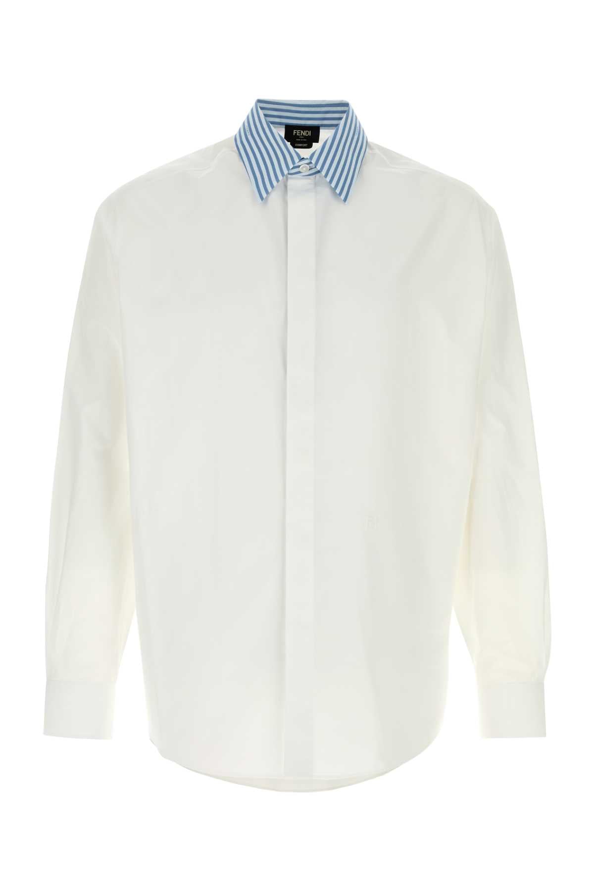 Fendi Striped Collar Shirt — White