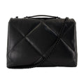 Tory Burch Diamond-Quilted Leather Shoulder Bag — Black