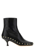 Chloé Gold-Studded Leather Boot — Black
