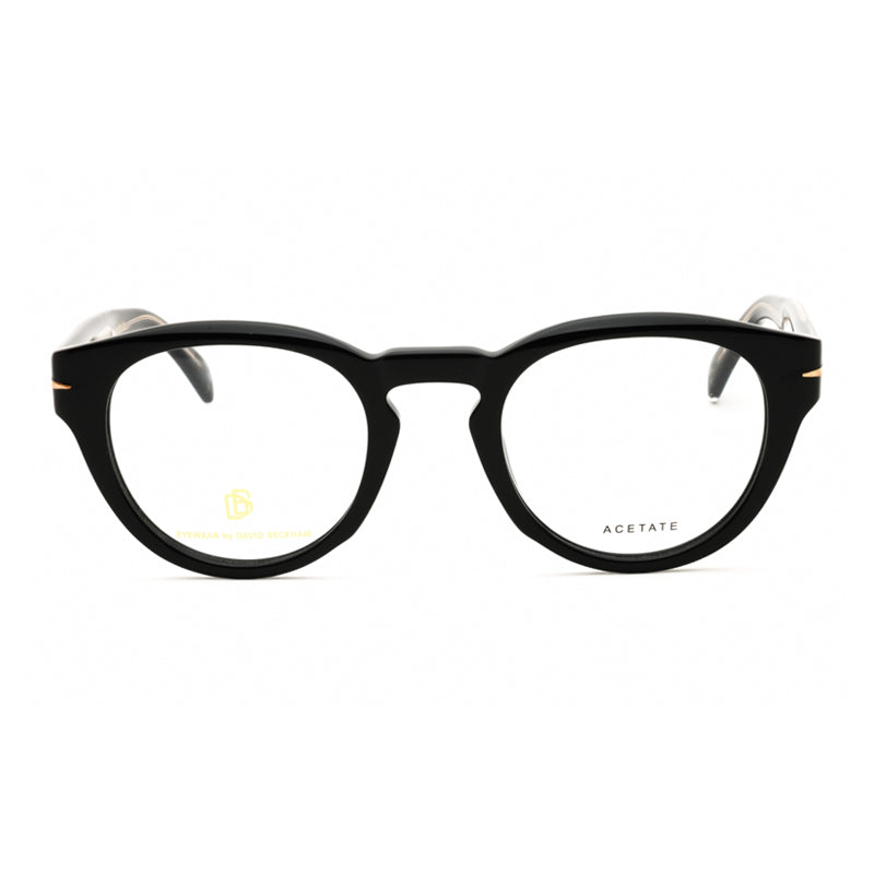 David Beckham DB7114080700 Round Full Rim Acetate Eyeglasses — Black