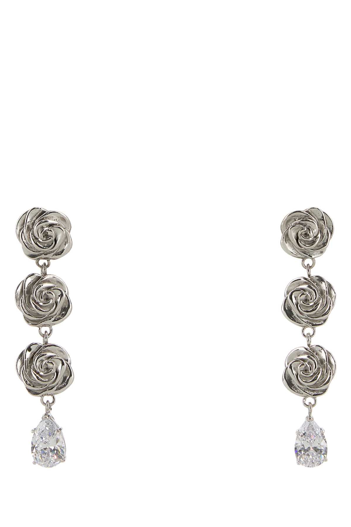 Magda Butrym Silver Rose Drop Earrings — Silver