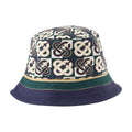 Casablanca A-HAT-003-03 Printed Cotton Bucket Hat — Navy