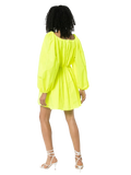 Valentino Puff Sleeve Mini Dress — Yellow
