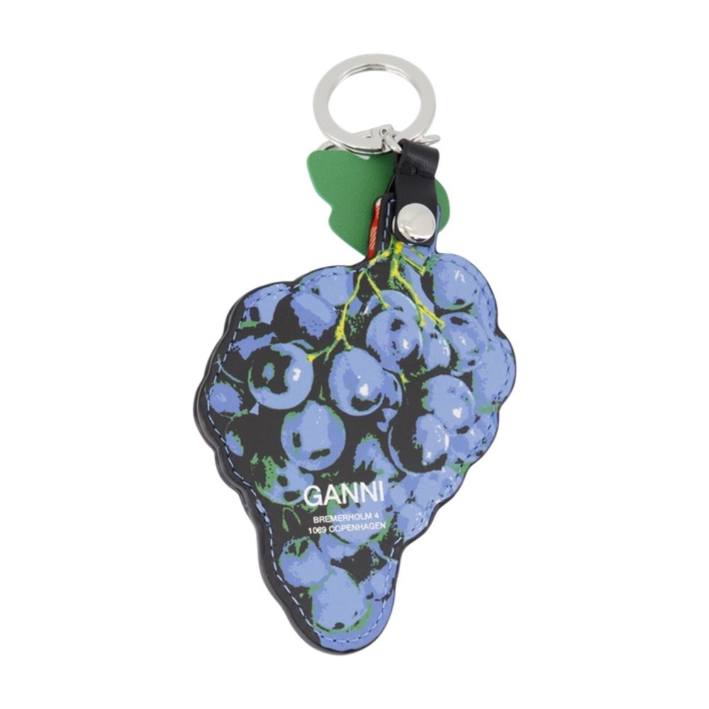 Ganni Grape-Shaped Leather Wallet — Blue