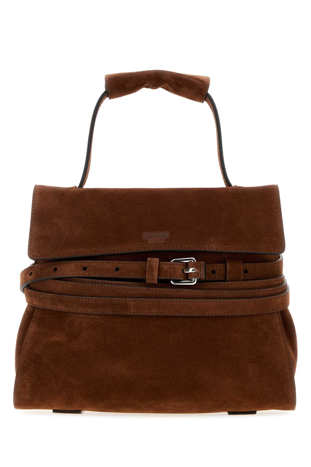 Moschino Suede Shoulder Bag — Brown