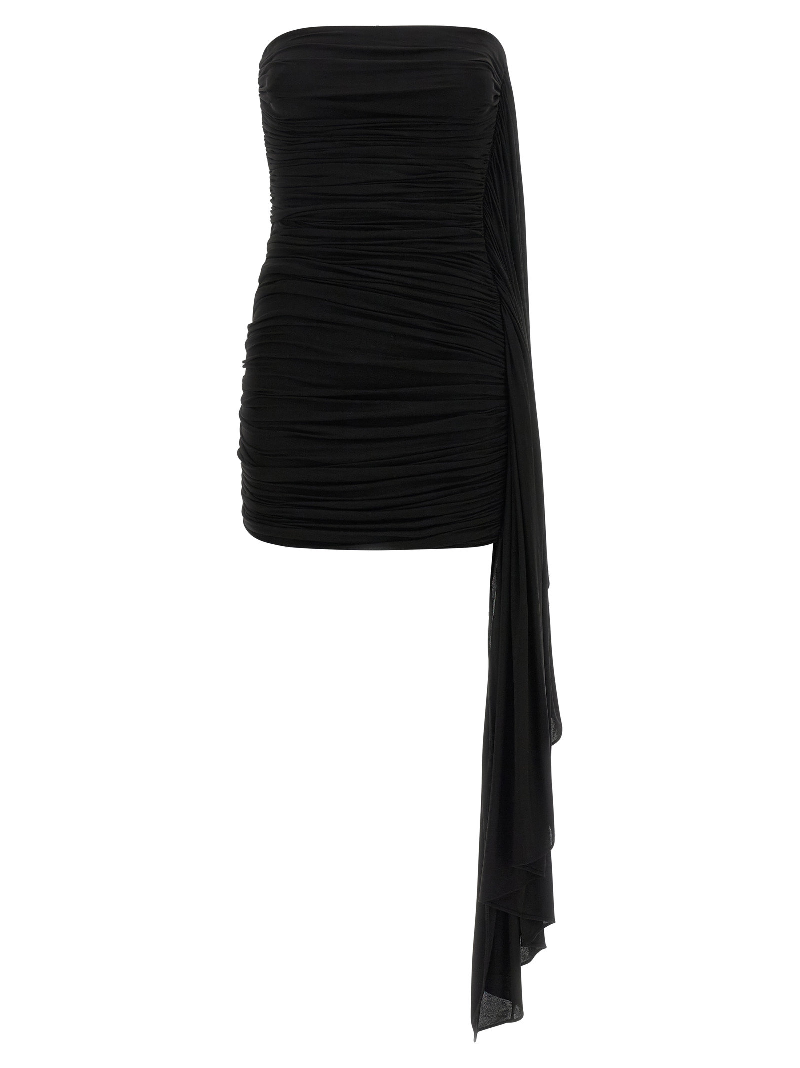 Alexander Wang Ruched Cupro Dress — Black