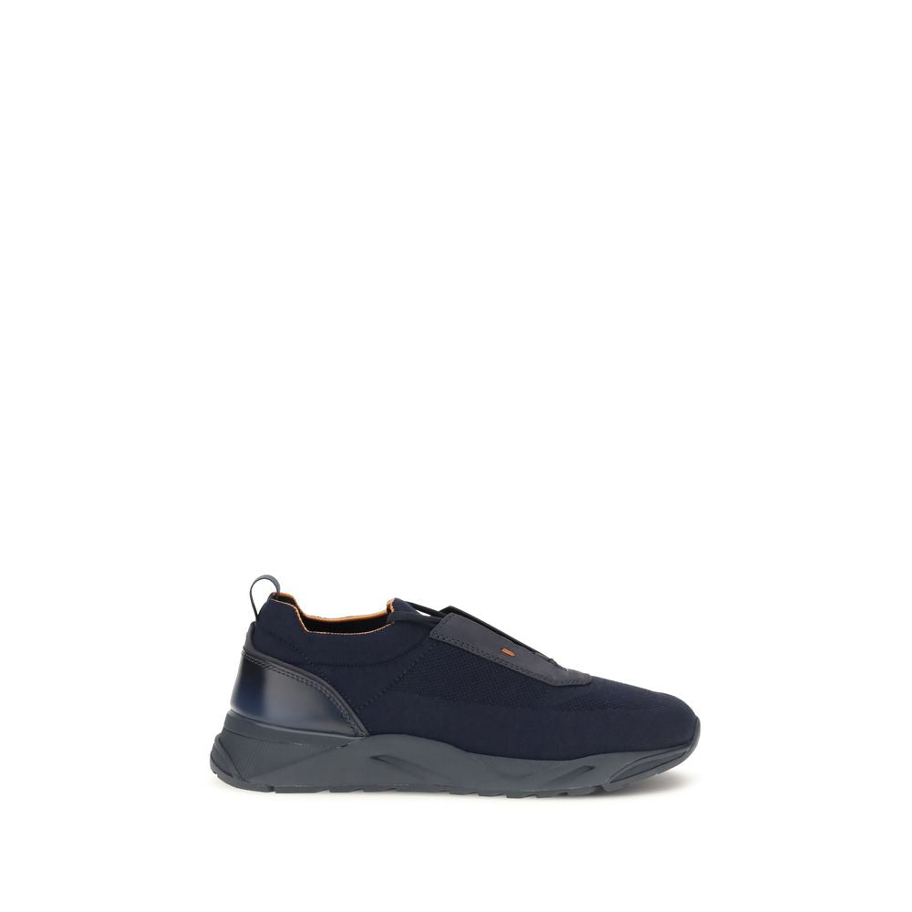 Santoni Stretch Fabric Athletic Sneaker — Navy