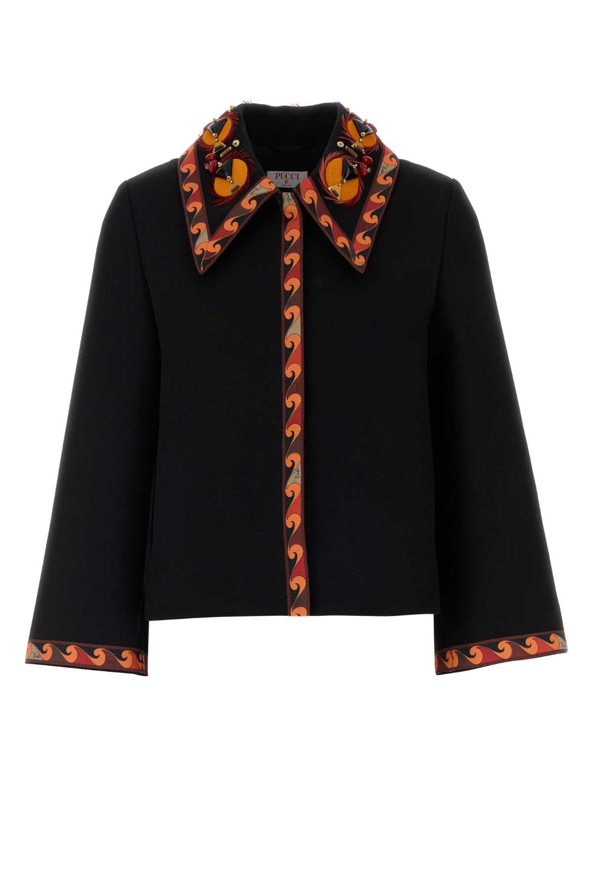 Emilio Pucci Ricamo Blazer — Black