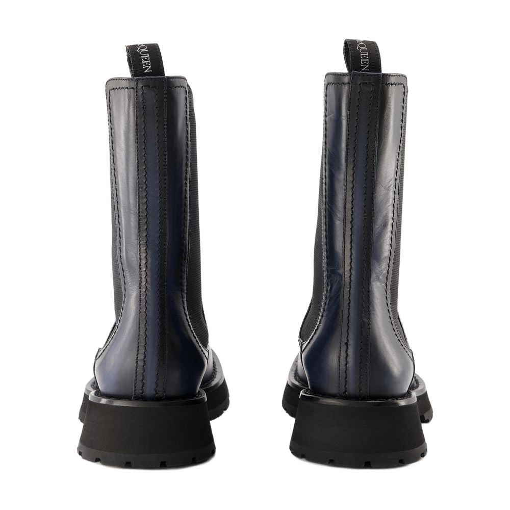 Alexander McQueen Leather Chelsea Boot — Gray