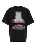 Balenciaga Graphic-Print Cotton T-shirt — Black