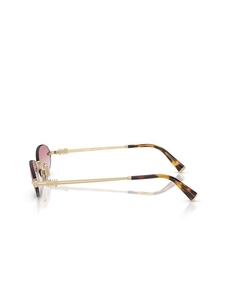 Miu Miu A54S Logo-Embellished Metal Sunglasses — Pink