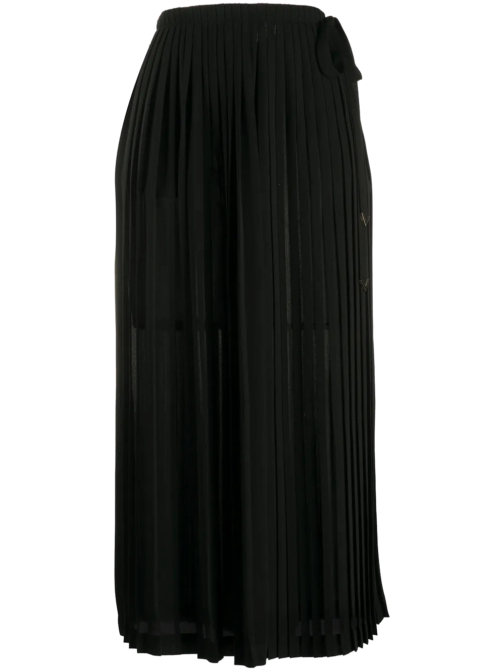 Valentino Pleated Midi Skirt — Black