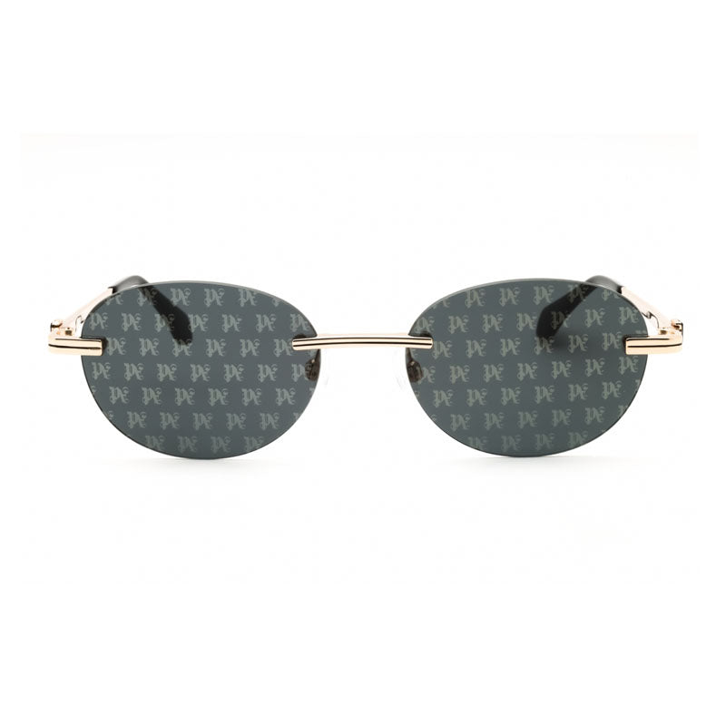 Palm Angels PERI10HCRYSTAL1007 Logo-Patterned Lens Sunglasses — Blue