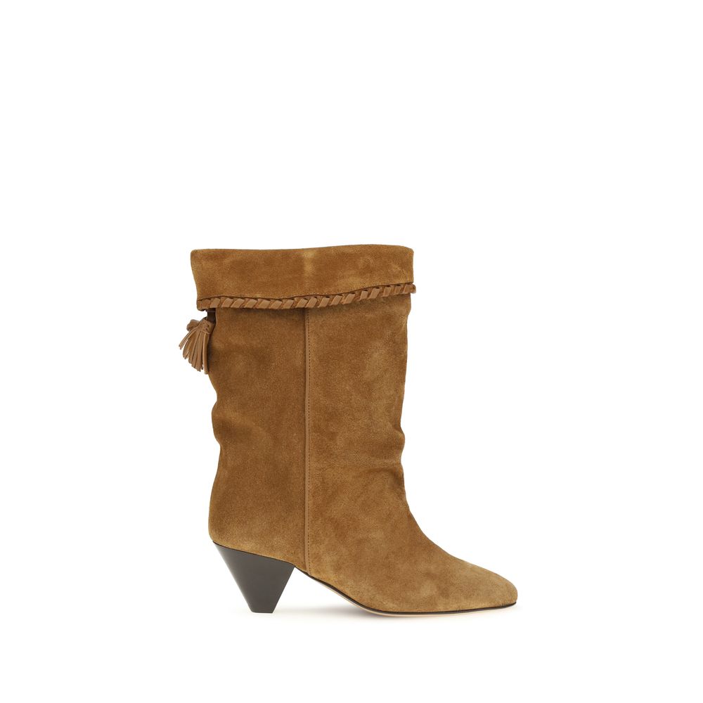 Isabel Marant Suede Cone-Heel Boot — Brown