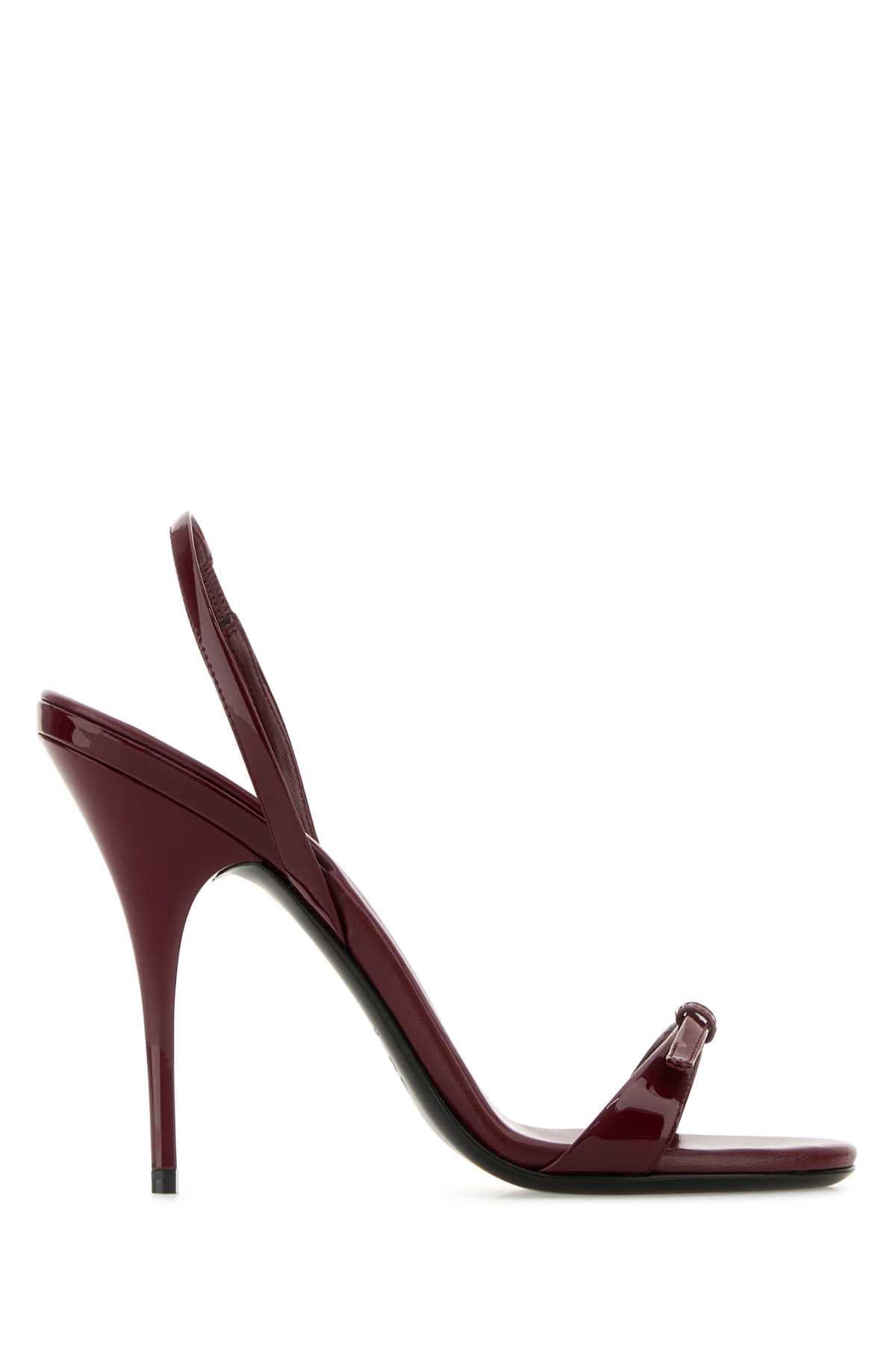 Miu Miu Leather Stiletto Heel Sandal — Purple