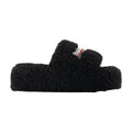 Balenciaga Shearling Platform Slipper — Black